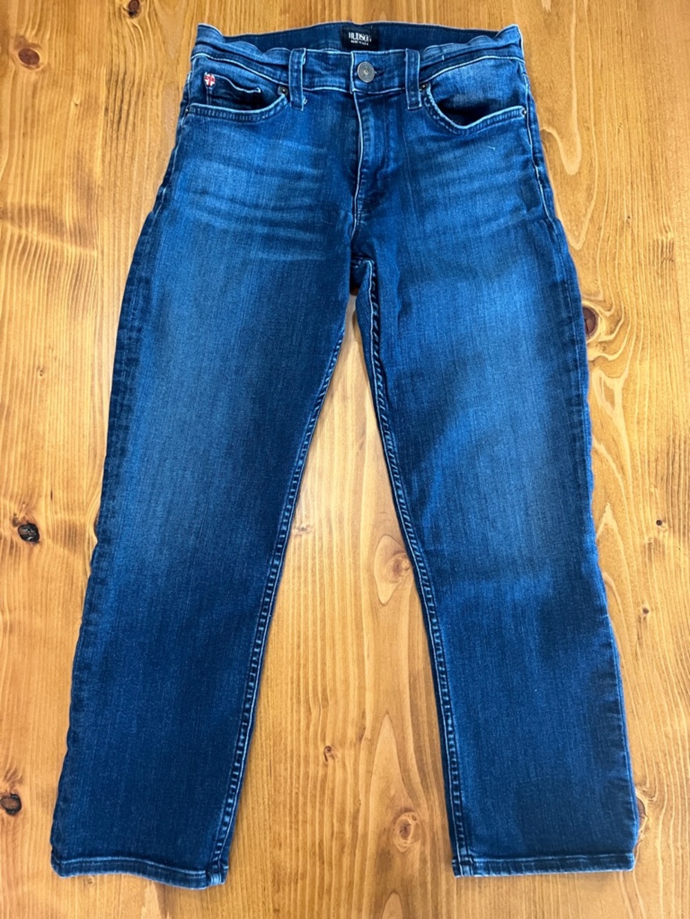 Hudson Fallon Crop Jeans Women’s Size 27 Dark Wash Blue Straight Stretch Denim